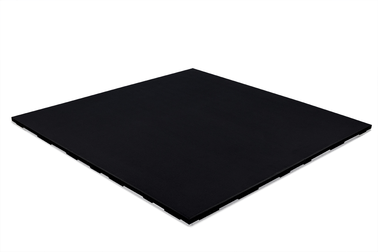 Carreau de sol en caoutchouc - surface en EPDM - 100 x 100 x 2 cm - noir