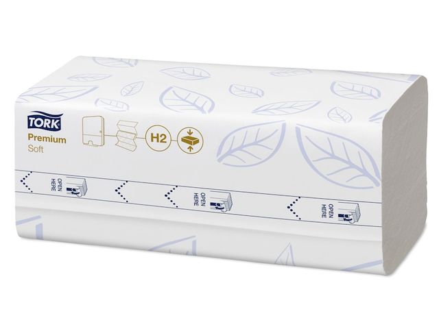 TORK handdoek compressed premium H2 - gevouwen 2 lagen - karton (12 x 225 vel.)