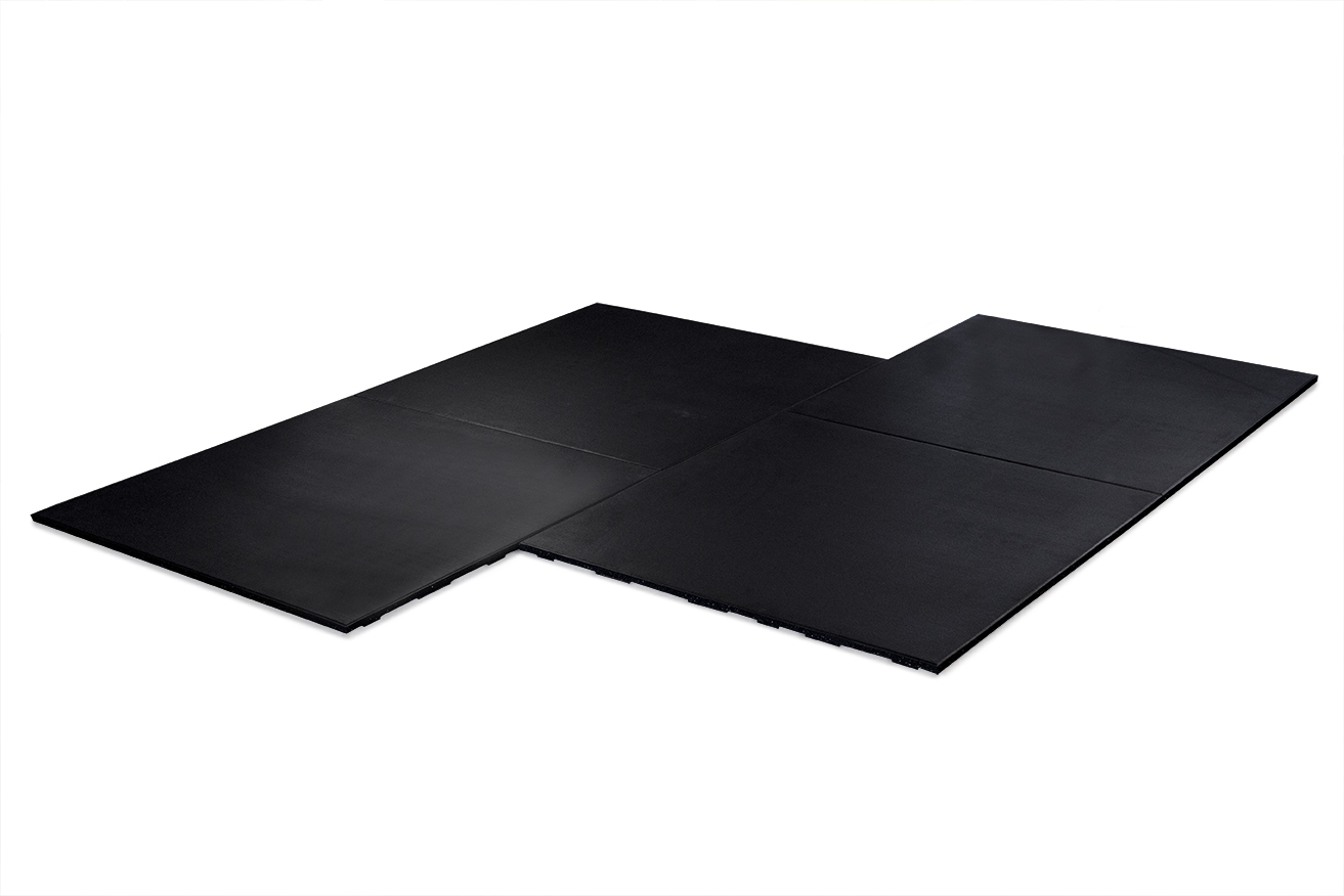 Carreau de sol en caoutchouc - surface en EPDM - 100 x 100 x 2 cm - noir