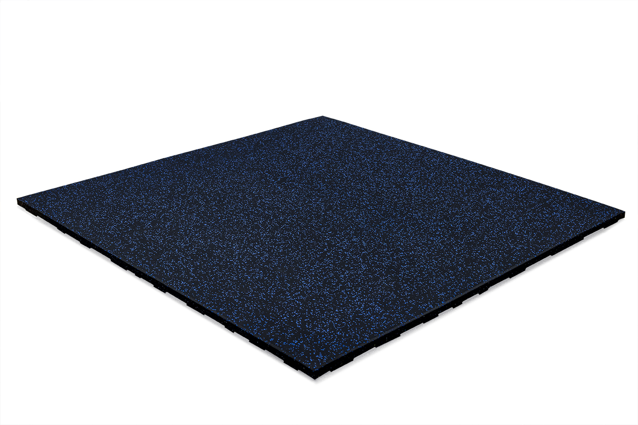 Carreau de sol en caoutchouc - surface en EPDM - 100 x 100 x 2 cm - 15% bleu