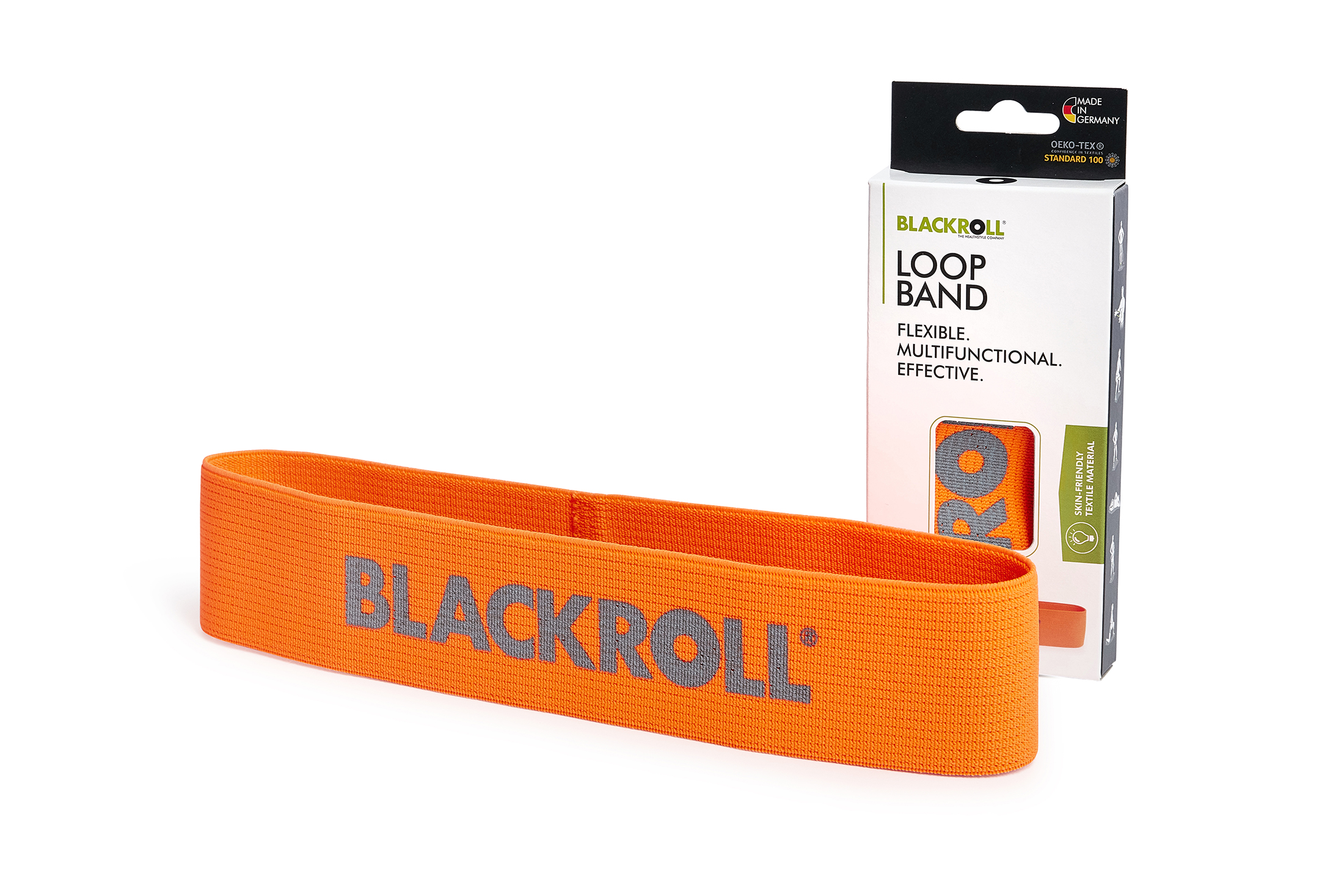 Blackroll loop band textiel - licht - oranje - 30 cm