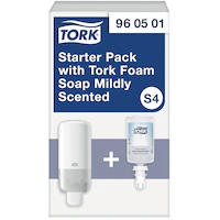 Tork pack de démarrage distributeur S4 - manuel - blanc + savon mousse doux  - 1 l